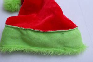 FF4679 شعار مخصص عطلة عيد الميلاد حفلة صالح عيد الميلاد سانتا كلوز قبعة مريحة المخملية الشتاء الأخضر الكبار قبعة عيد الميلاد الاطفال - Product Image 4