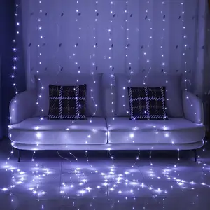 Taman pernikahan 3D Natal dekoratif kembang api luar ruangan menggantung ranting pohon mekar LED cahaya bintang