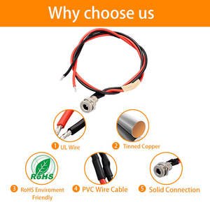 Conector de Alimentación Hembra para Montaje en Panel DC099 5521, Arnés de Cable de 5.5x2.1mm, Cableado Interno para Equipos Electrónicos - Product Image 5