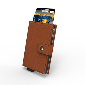 Custom Designer Unisex Business Pop up Open PU <b>Wallet</b> Short RFID Anti-Theft Nylon Lining Card <b>Holder</b> - Product Image 5