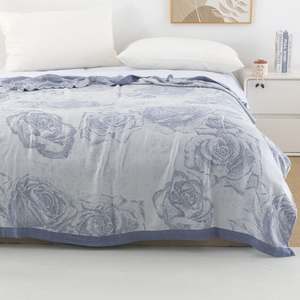 Jeté de lit à motifs floraux à bordures larges, ultra-doux, doux pour la peau, pour enfants et adultes, utilisation toute saison - Product Image 1