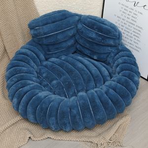 Cama de Lujo para Mascotas DO, Redonda, de Tela Oxford Afelpada, con Piel Sintética, Suave y Acogedora, para Perros Pequeños, Gatos y Perros, con Cojín Extraíble - Product Image 6