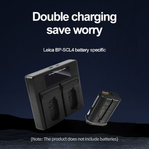 Ringteam เครื่องชาร์จแบบคู่ USB BP-SCL4พร้อมพอร์ต Micro USB Type-C สำหรับกล้อง <span class=keywords><strong>Leica</strong></span> Q2 SL2 <span class=keywords><strong>SL</strong></span> (<span class=keywords><strong>Typ</strong></span> <span class=keywords><strong>601</strong></span>) BP-SCL4แบตเตอรี่ชาร์จคู่ - Product Image 3