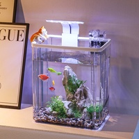 Kit d'aquarium de bureau silencieux avec filtre et lumière USB transparente pour poissons Betta et crevettes - Vente en gros