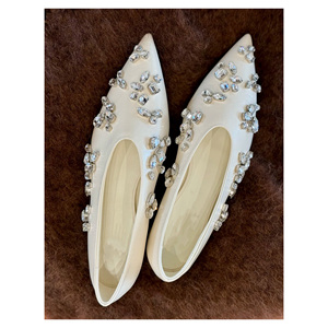 Chaussures plates de luxe pour femmes, style designer personnalisé, à bout pointu, respirantes et légères, pour mariage - Product Image 5