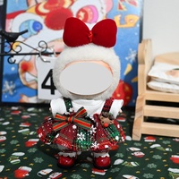 Prix de gros Costume de Noël Jouet en tissu décoratif fait à la main Ensemble coloré Tenue de Noël pour Labubu