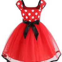 Robe de Noël 2026 à pois en gaze pour spectacle, jupe de fête pour enfant