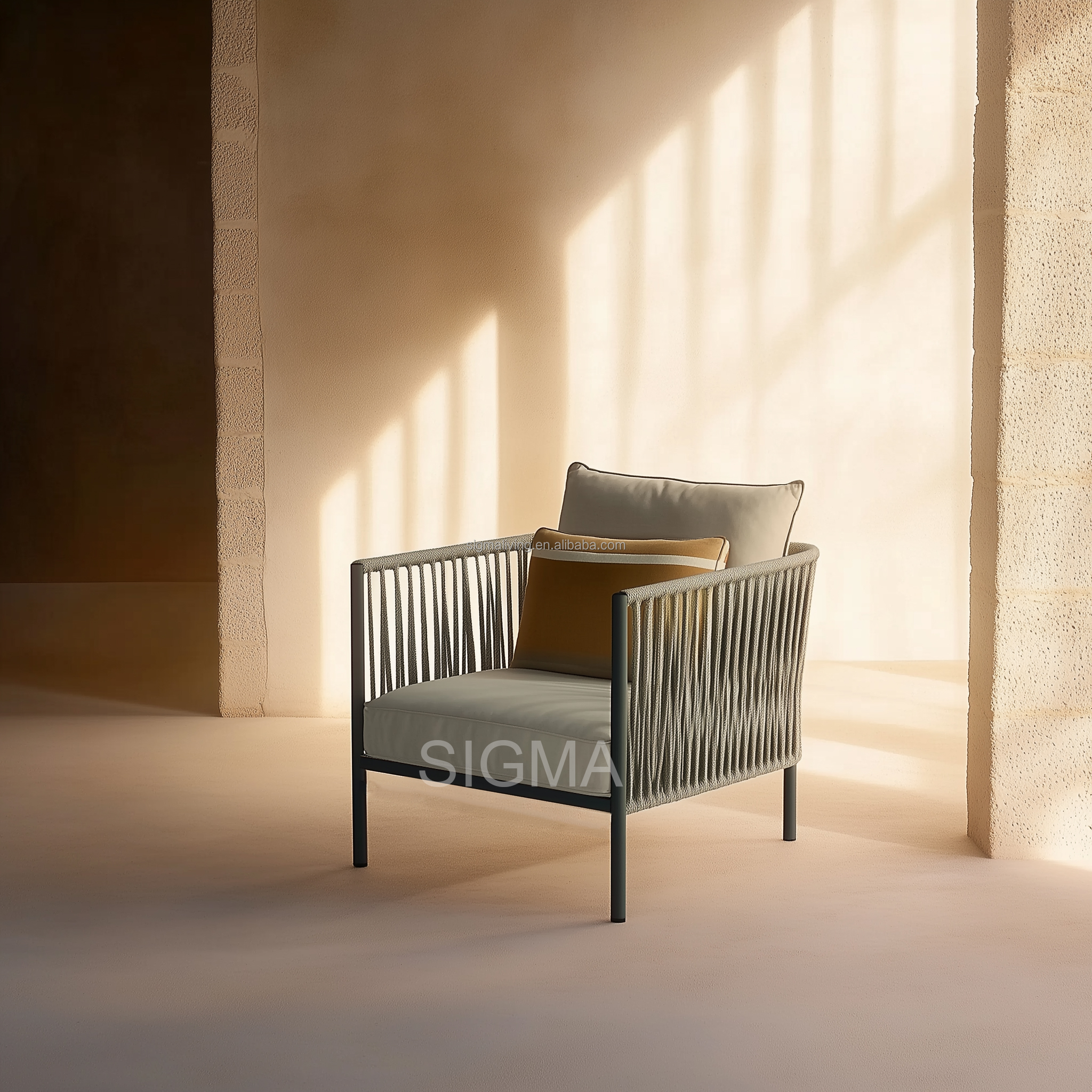 Hot Sale Cast Aluminum Outdoor Furniture Modern Outdoor Sofa Patio Garden Sofa Aluminum Three Seat Sofa