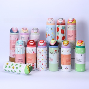 Bouteille isotherme en acier inoxydable à double paroi <span class=keywords><strong>de</strong></span> qualité supérieure, style dessin animé, sans BPA, anti-fuite, avec paille rabattable, 24oz 32oz - Product Image 3