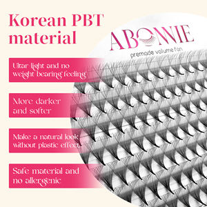 Набор готовых пучков ресниц Abonnie 12D, широкие, в большой коробке, с узким заостренным тонким основанием, длинные норковые ресницы на длинной ножке, готовые пучки для наращивания - Product Image 4