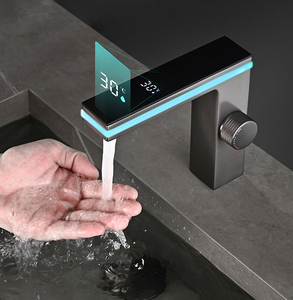 Dễ dàng cài đặt lỗ duy nhất lưu vực tap kỹ thuật số tạm thời hiển thị <span class=keywords><strong>LED</strong></span> ánh sáng vòi Mixer vòi nước tiết kiệm bồn rửa lưu vực Vòi bán buôn - Product Image 1