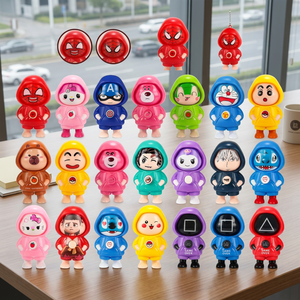 JRMS INDUSTRIES Porte-clés pendentif en PVC à boutons d'expression, motif dessin animé, masque magique à visages interchangeables, pour les 5-13 ans, unisexe, pour sac à dos - Product Image 2