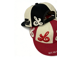 Casquette de baseball unisexe à visière plate, style streetwear vintage, noire et blanche, avec empiècements Tai Chi, personnalisation en usine