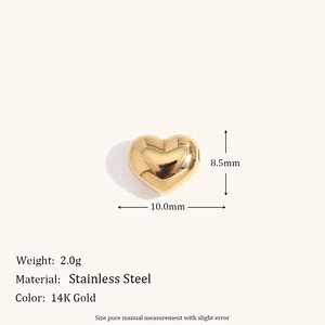 Colgante DIY de Acero Inoxidable Chapado en Oro de 14K, Diseño Retro y Moderno, Corazón Trenzado Hueco con Diamante Redondo - Product Image 6