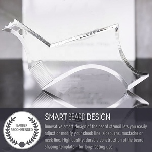 Modello <span class=keywords><strong>di</strong></span> pettine per barba e baffi regalo da <span class=keywords><strong>uomo</strong></span> per una linea perfetta per uno strumento per lo Styling della linea della mascella/del collo - Product Image 3