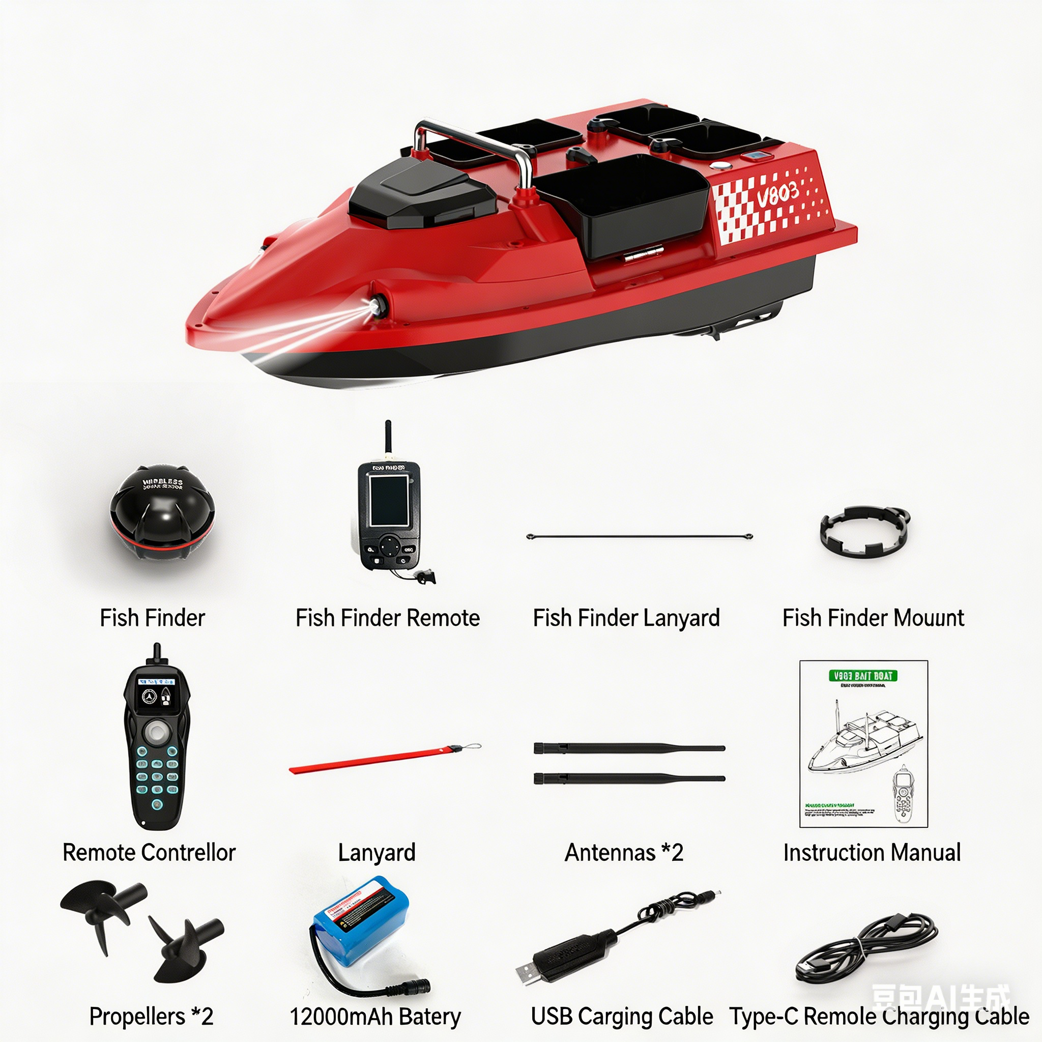 yellowV803 upgrade fish exploration edition-12000mah