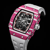 Montre-bracelet à quartz pour homme de luxe, ultra-fine, en alliage, forme tonneau, aiguilles lumineuses, bracelet en silicone, résistante à l'eau 30M