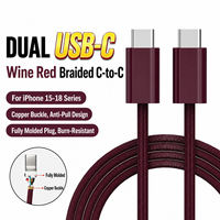 Câble de charge rapide USB-C vers USB-C 60W PD, 1m, en alliage d'aluminium et nylon tressé, pour iPhone 18 Pro Max, 18, 17, 16