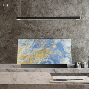 Moderne ed Eleganti Lastre di <span class=keywords><strong>Marmo</strong></span> Onice <span class=keywords><strong>Blu</strong></span> Retroilluminate, Piastrelle Lucidate Traslucide Naturali con Effetto Book Match per Pareti Retroilluminate - Product Image 3