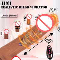 Realistischer Beheizter Vibrator für Frauen mit Fernbedienung und Teleskopfunktion aus Silikon