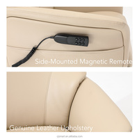 K1 Echtleder Dual-Motor Power-Lift Relaxsessel mit 270°-Funktion °   Drehbar, Unendlich Positionierbar, Magnetische Fernbedienung