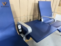 Chaise d'attente en PU de haute qualité avec chargeur USB, durable, confortable, facile à nettoyer, écologique, avec accoudoirs pour aéroport