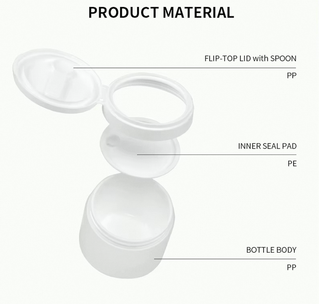 Wholesale Round PP Plastic Jar, Spoon/Clip Flip Top Cosmetic Container for Skincare Packaging