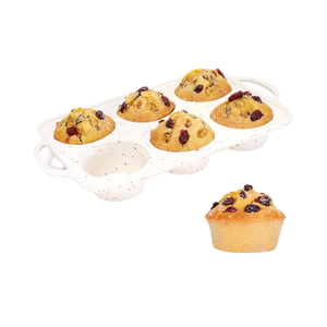 Molde para Muffins Rectangular Jumbo <span class=keywords><strong>JOHO</strong></span> BAKING, Antiadherente, de Silicona de 3.5 Pulgadas, 6 Cavidades, con Marco Metálico Reforzado, Apto para Horno, Ecológico - Product Image 1