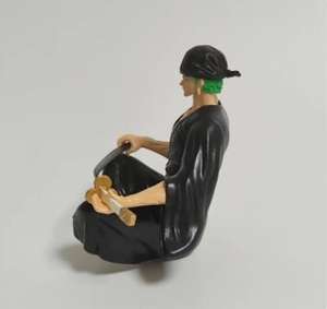 Figura de Anime HESPER, 1 Pieza, Gk Roronoa Sentado <span class=keywords><strong>con</strong></span> Ropa Negra y Sombrero de Paja, Figura de Acción de PVC Hecha a Mano - Product Image 6