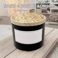 Bougie parfumée Oshine Beach House, 100% coton, mèche sans plomb, pot en verre, 2 mèches, tailles personnalisables