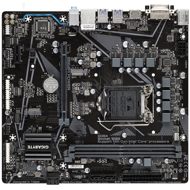 Used GIGABYTE B560M POWER マザーボード Intel Core i5 11400対応 LGA