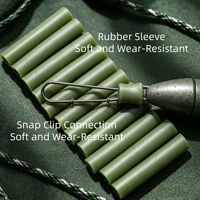 Kit de pêche à la carpe européen 30 pièces : 15 tubes en silicone et 15 clips à pression, manchons anti-emmêlement souples et résistants à l'usure (taille moyenne et grande)