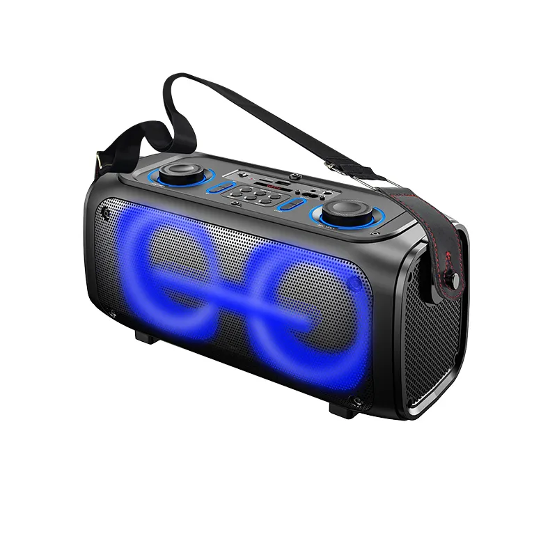 New dual 4 inch outdoor portable rgb light karaoke bluetooth party speaker wireless music boombox speaker with mic and bluetooth