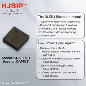 Hjsip HJ-131IMH Bluetooth mô-đun ble5.1 bao gồm cổng UART truyền trong suốt IOT da14531 được xây dựng trong ăng-ten BLE mô-đun