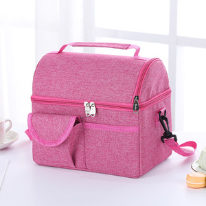 Doble cubierta reutilizable <span class=keywords><strong>de</strong></span> papel <span class=keywords><strong>de</strong></span> aluminio <span class=keywords><strong>bolsa</strong></span> <span class=keywords><strong>de</strong></span> refrigerador aislado doble compartimento almuerzo <span class=keywords><strong>bolsa</strong></span> con suave a prueba <span class=keywords><strong>de</strong></span> fugas del trazador <span class=keywords><strong>de</strong></span> líneas y correa <span class=keywords><strong>de</strong></span> hombro - Product Image 4