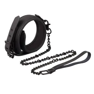 BDSM皮革项链项圈和皮带束缚约束装置，适用于成人性爱游戏项圈和链条