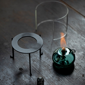 Calentador de Té de Vidrio de Borosilicato Alto con Tapa, Quemador de Alcohol con Trípode de Hierro, para Llama Abierta, Independiente, Hecho en Dehua - Product Image 4