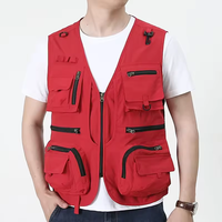 Haute qualité en plein air décontracté hommes tactique randonnée pêche photographe gilet maille sans manches veste vêtements de travail Multi poches doux