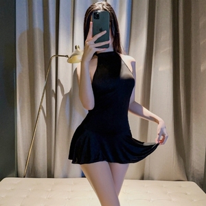 Sexy ropa de dormir con cuello colgante sin espalda para mujer, puro deseo de seducir, vestido sofisticado y divertido - Product Image 2