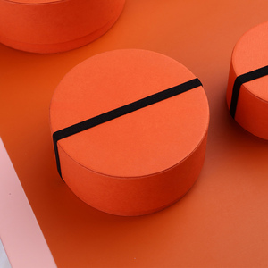 Boyang Custom Logo Printed Luxury <b>Orange</b> <b>Paper</b> Round Bangle Bracelet Jewelry Box Packaging - Product Image 6
