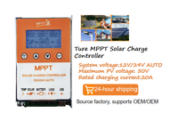 Contrôleur de charge solaire MPPT 20A 12V 24V avec écran LCD automatique 760W, régulateur de panneau solaire RS485 pour système hors réseau de camping-car et marine