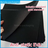 Mousse EVA antistatique noire haute densité, dissipative d'électricité statique, doublure ESD EVA, emballage de protection pour composants électroniques