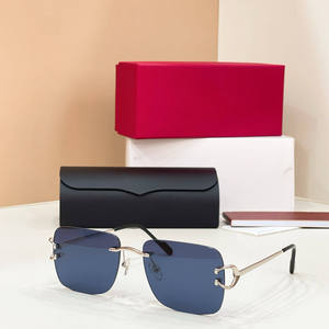 Luxury Square chrome heart glasses Fashion Gradient Lens Sunglasses uv400 protection sunglasses men Designer <b>Eyewear</b> Sunglasses - Product Image 3