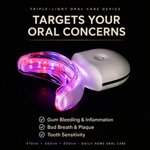 <span class=keywords><strong>Lampe</strong></span> LED buccale à 32 LED à spectre triple pour usage domestique, élimination des taches, gencives qui saignent, mauvaise haleine, thérapie par lumière violette, rouge et infrarouge, marque privée - Product Image 1