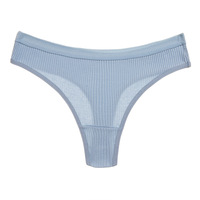 Vente en gros de strings noirs sexy pour filles, culottes en coton côtelé 95% taille basse à la mode, string simple et sexy pour filles