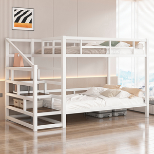 Giường tầng hiện đại, giường đơn tầng trên tầng dưới có bàn học, tiết kiệm không gian, kiểu duplex, có thang lên xuống, khung kim loại, 2.0m, dùng cho phòng khách - Product Image 5