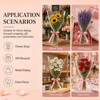 Kantong Bunga Tahan Air Cetak Gravure Grosir, Selongsong Bunga BOPP Trapesium untuk Florist Pernikahan