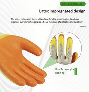 두꺼운 라텍스 보호로 미끄럼 방지 핸들링이 가능한 통기성 및 유연한 2 색 이중층 안전장갑 - Product Image 3
