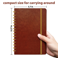 Vente en gros Cahier à spirale en cuir souple Cahier en cuir PU Journal avec stylo et porte-stylo