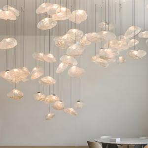 Lampada a Sospensione Pebble per Hall <span class=keywords><strong>di</strong></span> Hotel e Lounge, Stile Nordico Art Deco in Metallo, Alluminio e Vetro, LED, Vendita Diretta dalla Fabbrica, Lampada a Sospensione Pebble Scintillante - Product Image 3